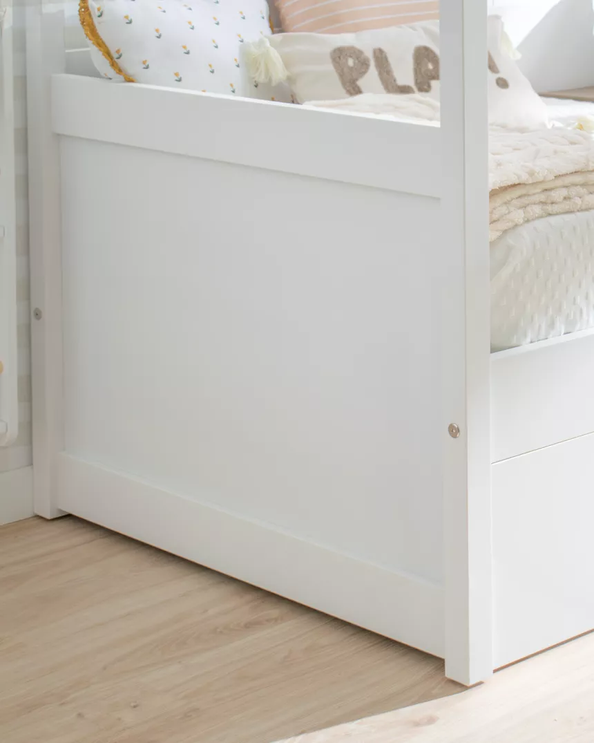 Cama dupla solteiro para criança Casinha Branca - Entrega gratuita.