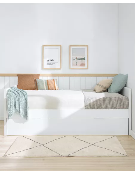 Cama de casal laminada branca 90 x 190