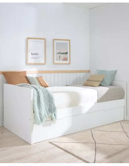 Cama dupla laminada branca 90 x 190