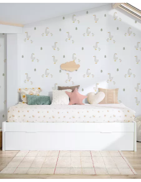 Cama dupla laminada branca - Baixa