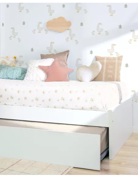 Cama de casal laminada branca - Baixa