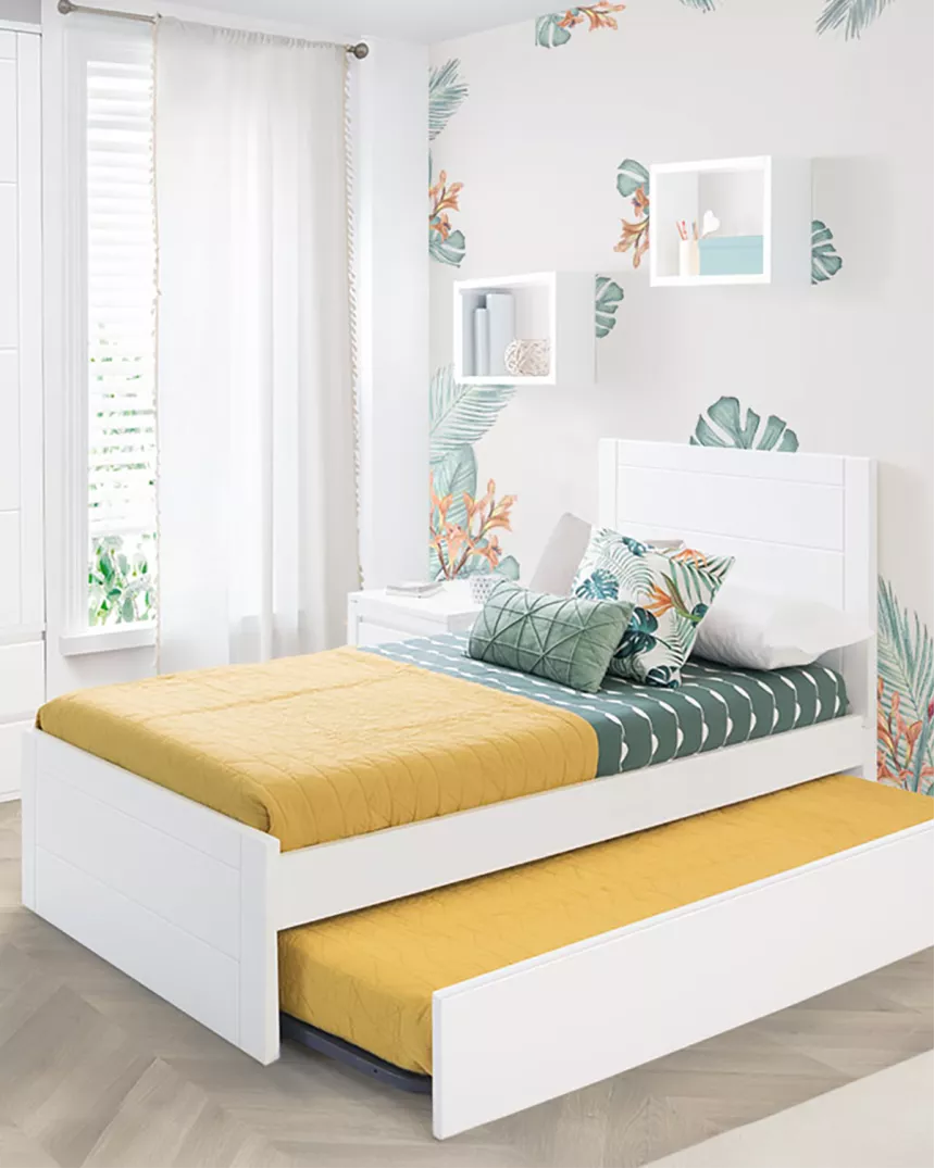 Cama juvenil dupla Lineal com pezeira baixa - Envio gratuito