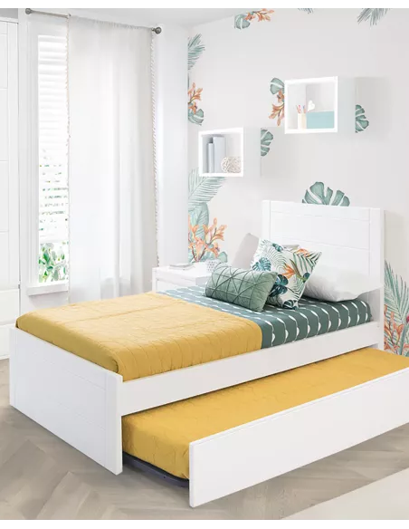 Cama juvenil dupla Lineal com pezeira baixa - Envio gratuito