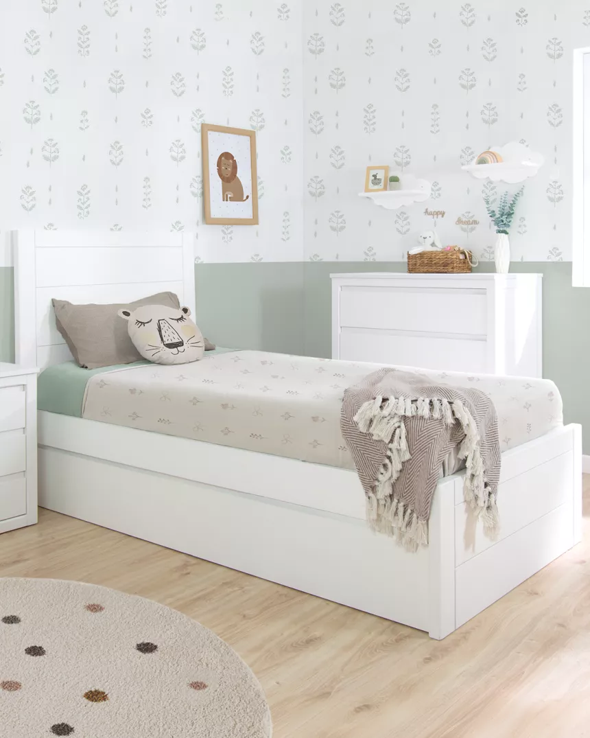 Cama juvenil dupla Lineal com pezeira baixa - Envio gratuito