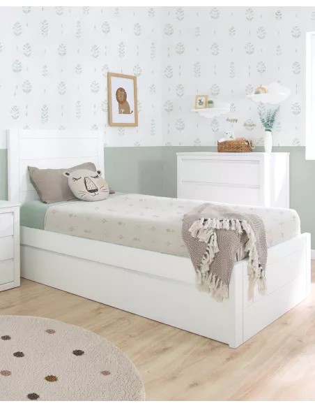 Cama juvenil dupla Lineal com pezeira baixa - Envio gratuito