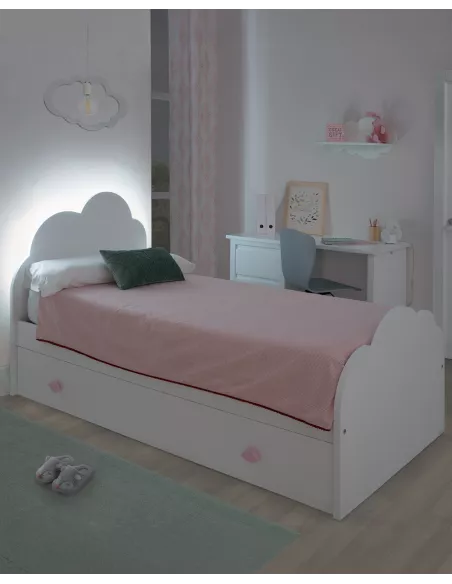 Cama dupla com cabeceira luminosa -Entrega gratuita