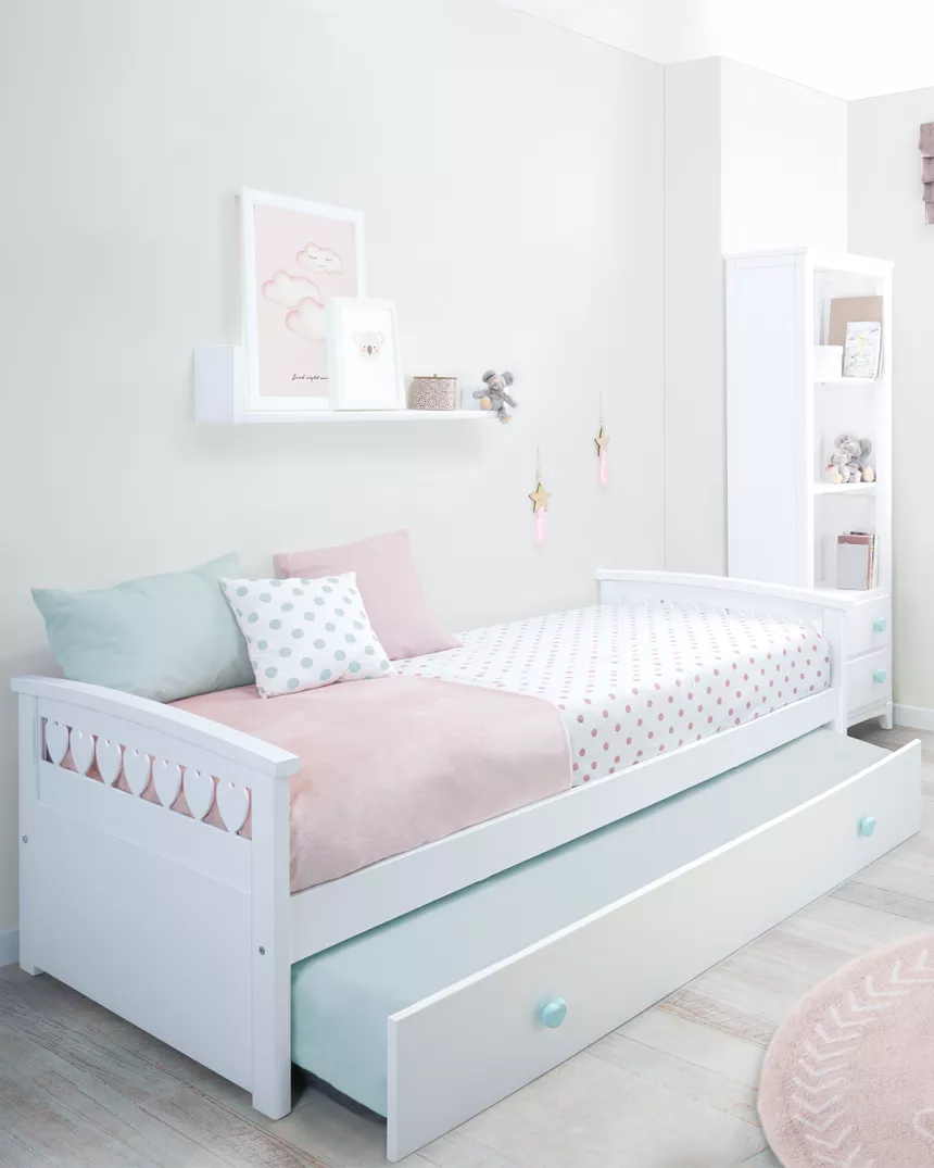 Cama infantil dupla Corações - Entrega gratuita