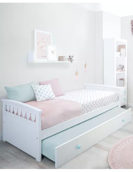 Cama infantil dupla Corações - Entrega gratuita