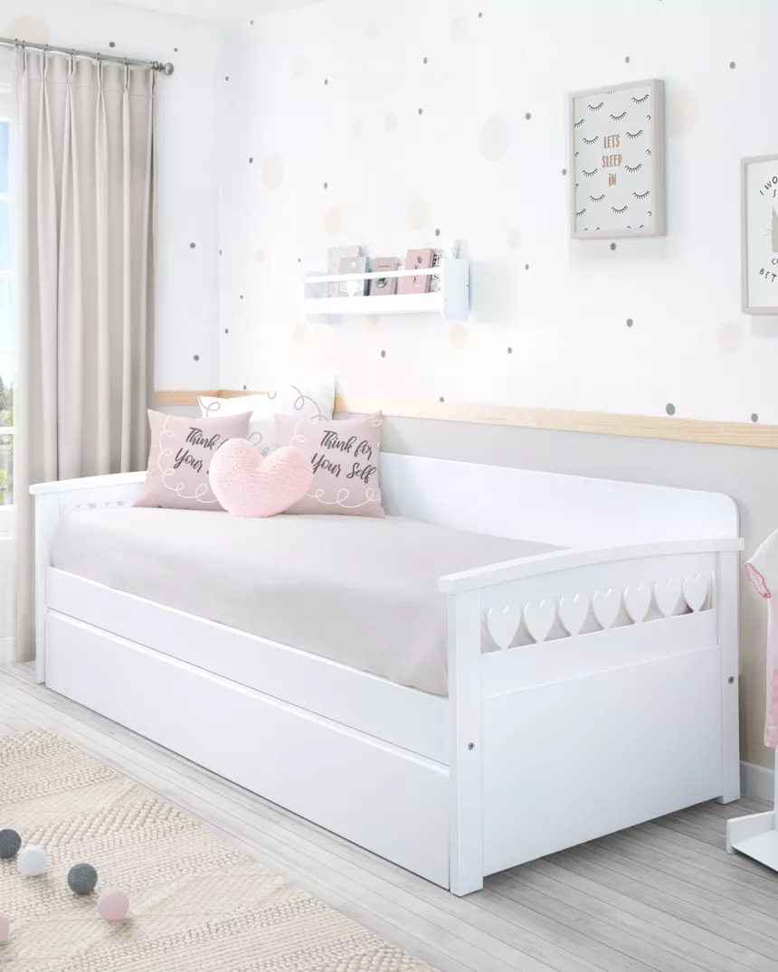 Cama infantil dupla Corações - Entrega gratuita