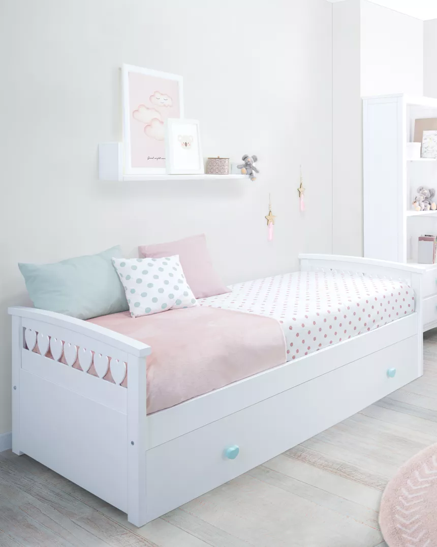 Cama infantil dupla Corações - Entrega gratuita