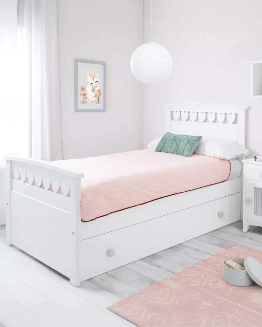 Cama dupla infantil Corações - Entrega gratuita