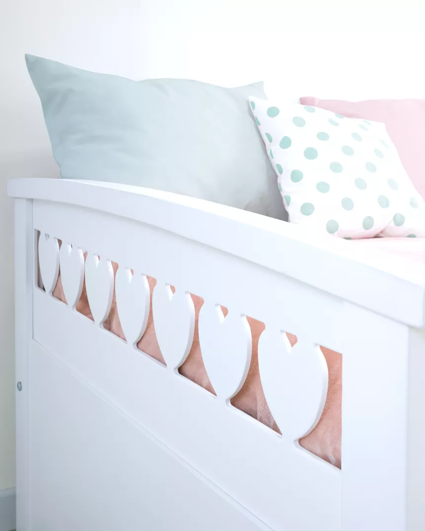 Cama dupla infantil Corações - Entrega gratuita