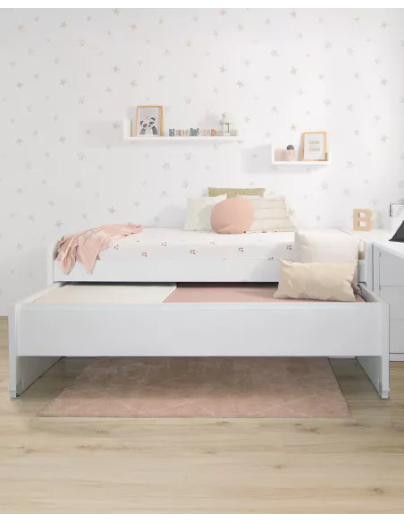 Cama Compacta Lineal Lacado Branco com Gavetas - ENVIO RÁPIDO INCLUÍDO