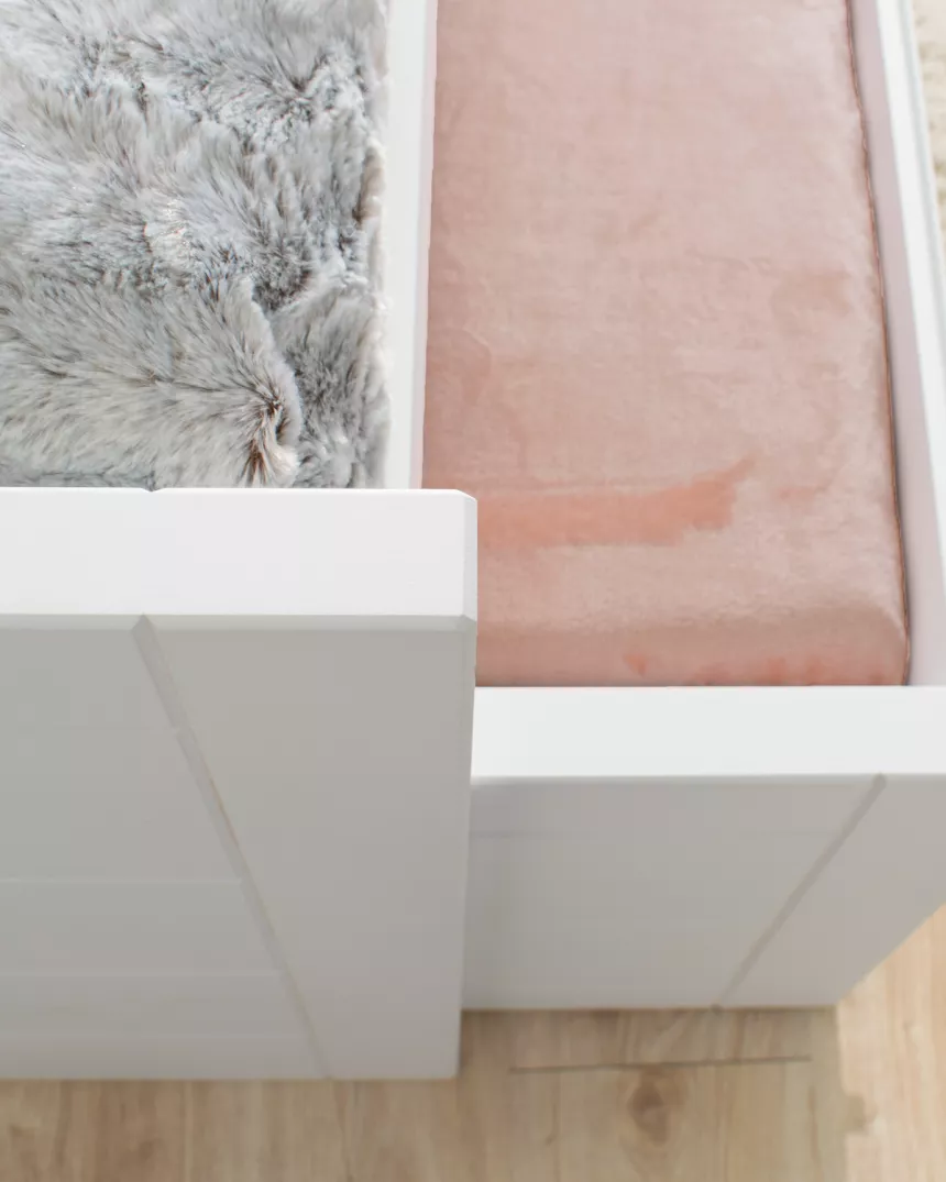 Cama Compacta Lineal Lacado Branco com Gavetas - ENVIO RÁPIDO INCLUÍDO