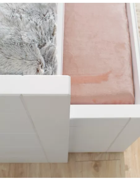 Cama Compacta Lineal Lacado Branco com Gavetas - ENVIO RÁPIDO INCLUÍDO