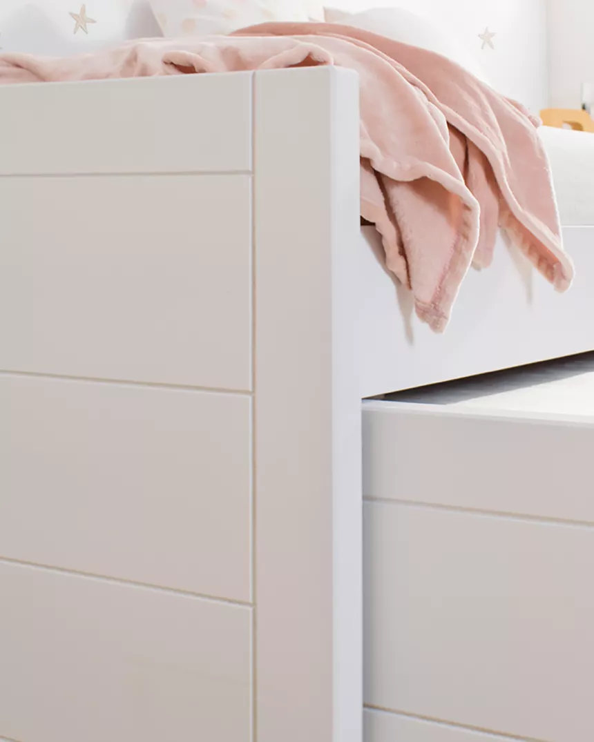 Cama Compacta Lineal Lacado Branco com Gavetas - ENVIO RÁPIDO INCLUÍDO