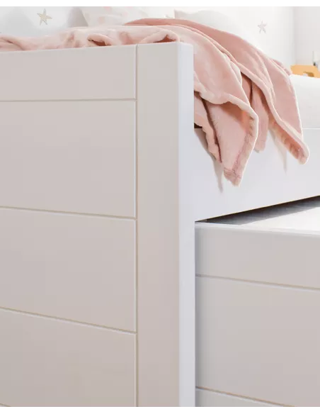 Cama Compacta Lineal Lacado Branco com Gavetas - ENVIO RÁPIDO INCLUÍDO