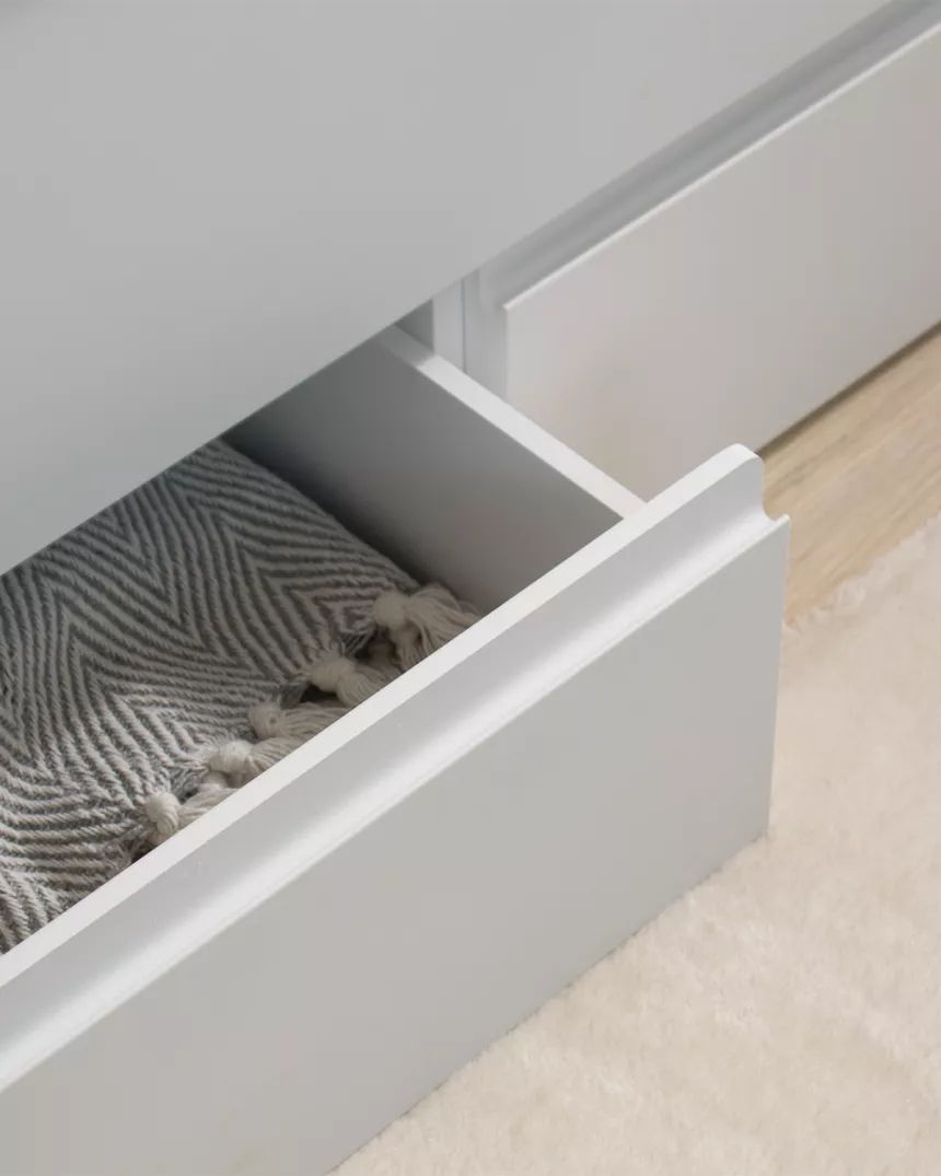 Cama Compacta Lineal Lacado Branco com Gavetas - ENVIO RÁPIDO INCLUÍDO