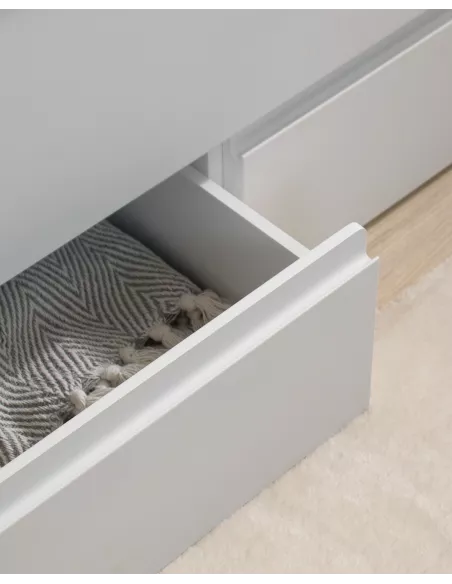 Cama Compacta Lineal Lacado Branco com Gavetas - ENVIO RÁPIDO INCLUÍDO