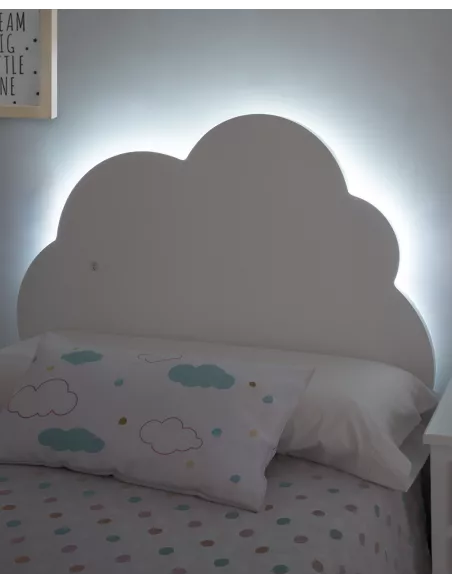 Cabeceira infantil nuvem com luz