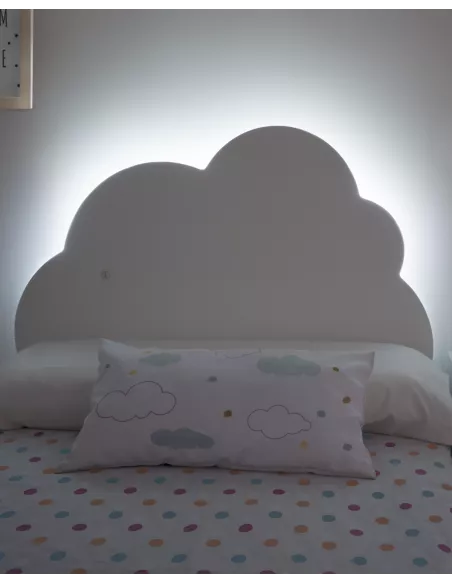 Cabeceira infantil nuvem com luz