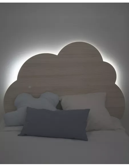 Cabeceira Nuvem em Madeira Natural