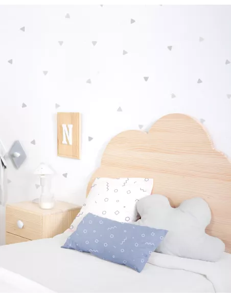 Cabeceira Nuvem em Madeira Natural