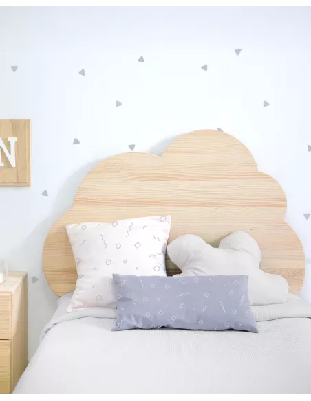 Cabeceira Nuvem em Madeira Natural