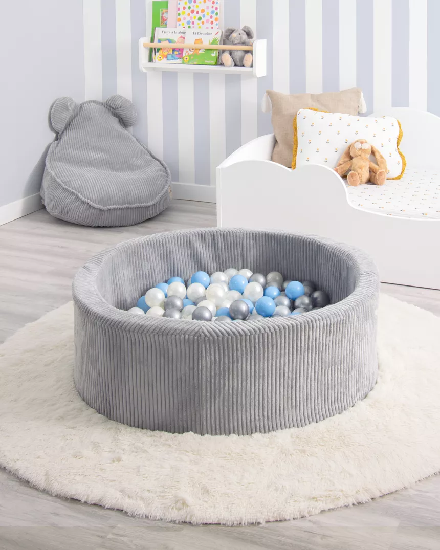 Piscina de bolas infantil cinza
