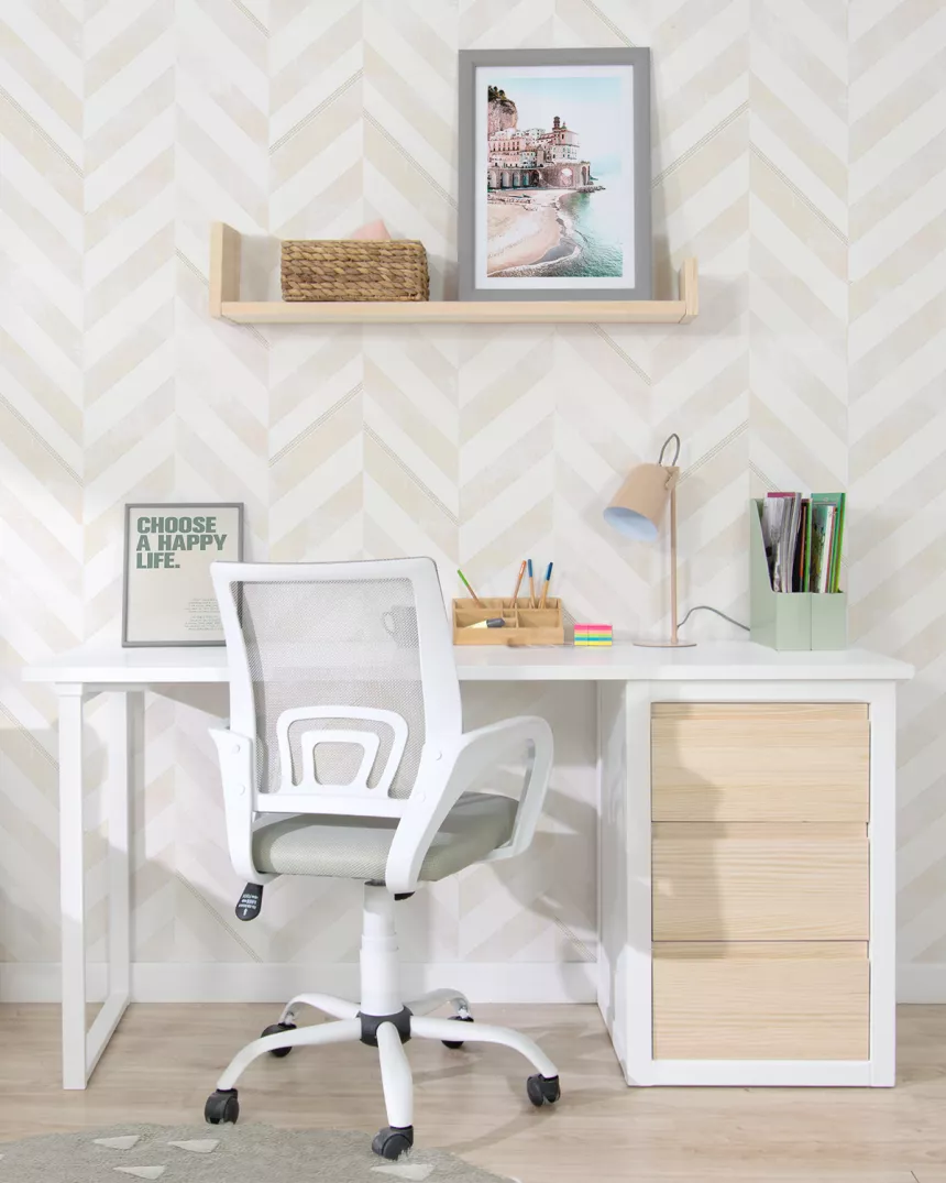 Secretária juvenil linear com gavetas e laterais | Bainba 2