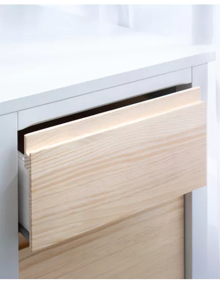 Gaveteiro em madeira natural. Lineal