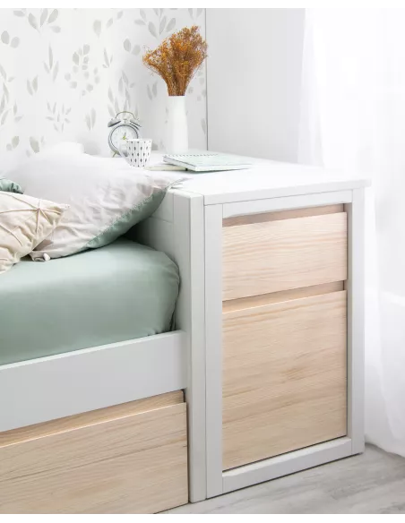 Gaveteiro em madeira natural. Lineal