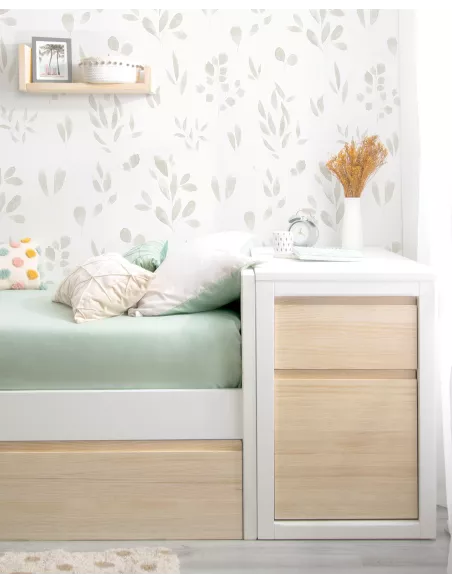 Gaveteiro em madeira natural. Lineal