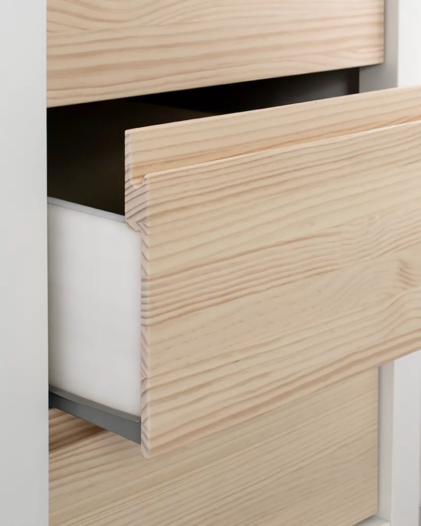 Secretária jovem com baú em madeira natural 2