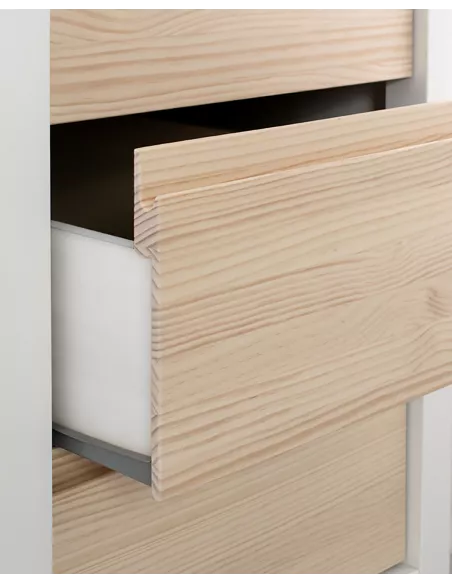 Secretária jovem com baú em madeira natural | Móveis juvenis