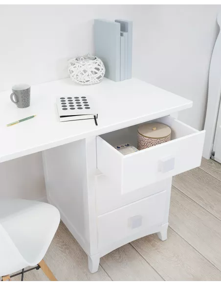 secretária infantil com gaveteiro