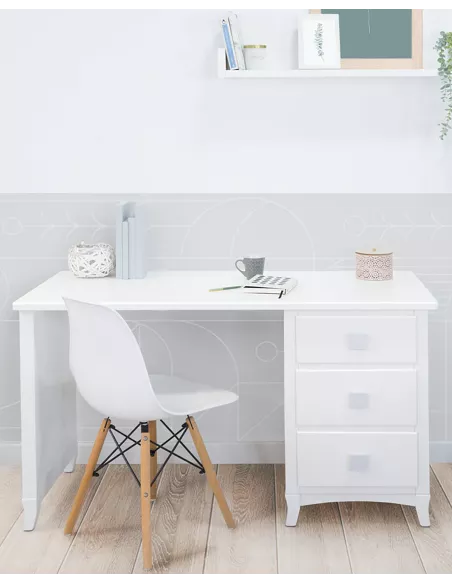 secretária infantil com gaveteiro