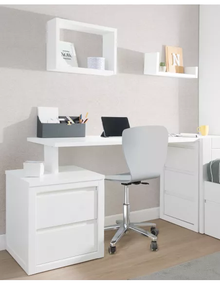 secretária juvenil com gaveteiro e mesinha lineal