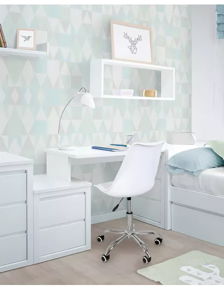 secretária juvenil com gaveteiro e mesinha lineal