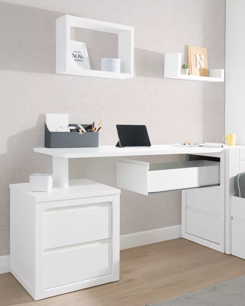 secretária juvenil com gaveteiro e mesinha lineal 2