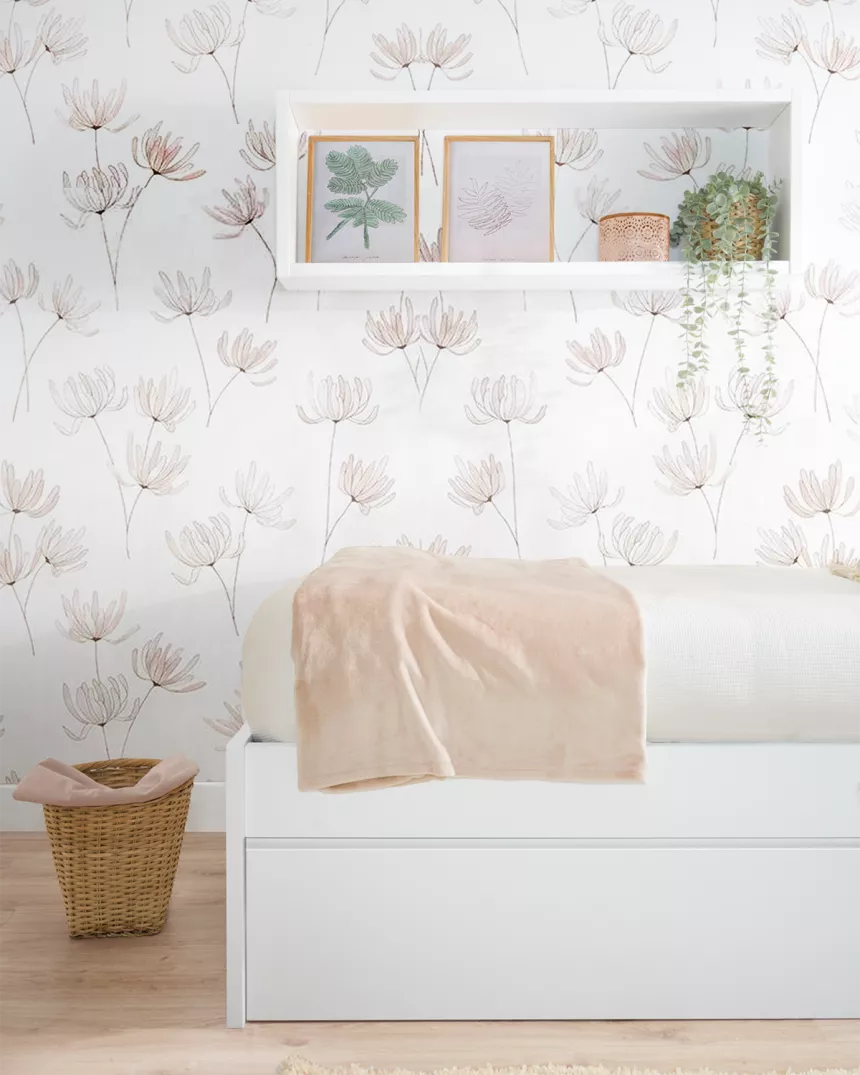 Cama para jovens com gavetas em branco liso - Baixa