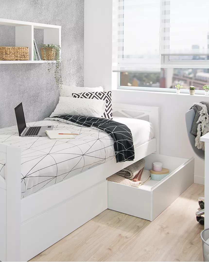 Cama juvenil com 2 gavetas Cruz