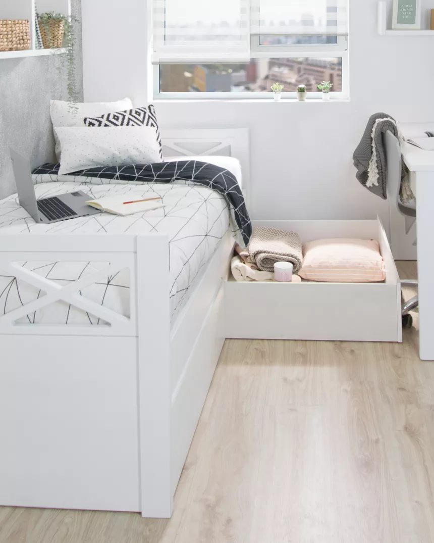 Cama juvenil com 2 gavetas Cruz