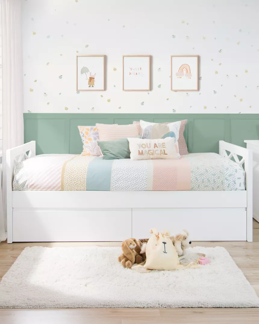 Cama juvenil com 2 gavetas Cruz