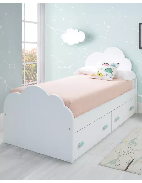 Cama para crianças Nuvem com gavetas - Entrega gratuita