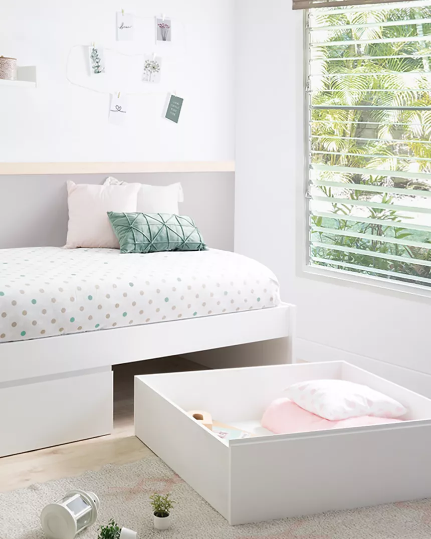Cama com gavetas branca - Baixa 2