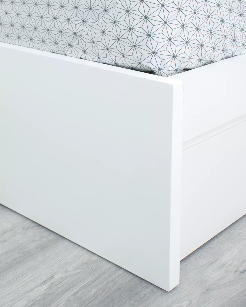 Cama com gavetas branca - Baixa