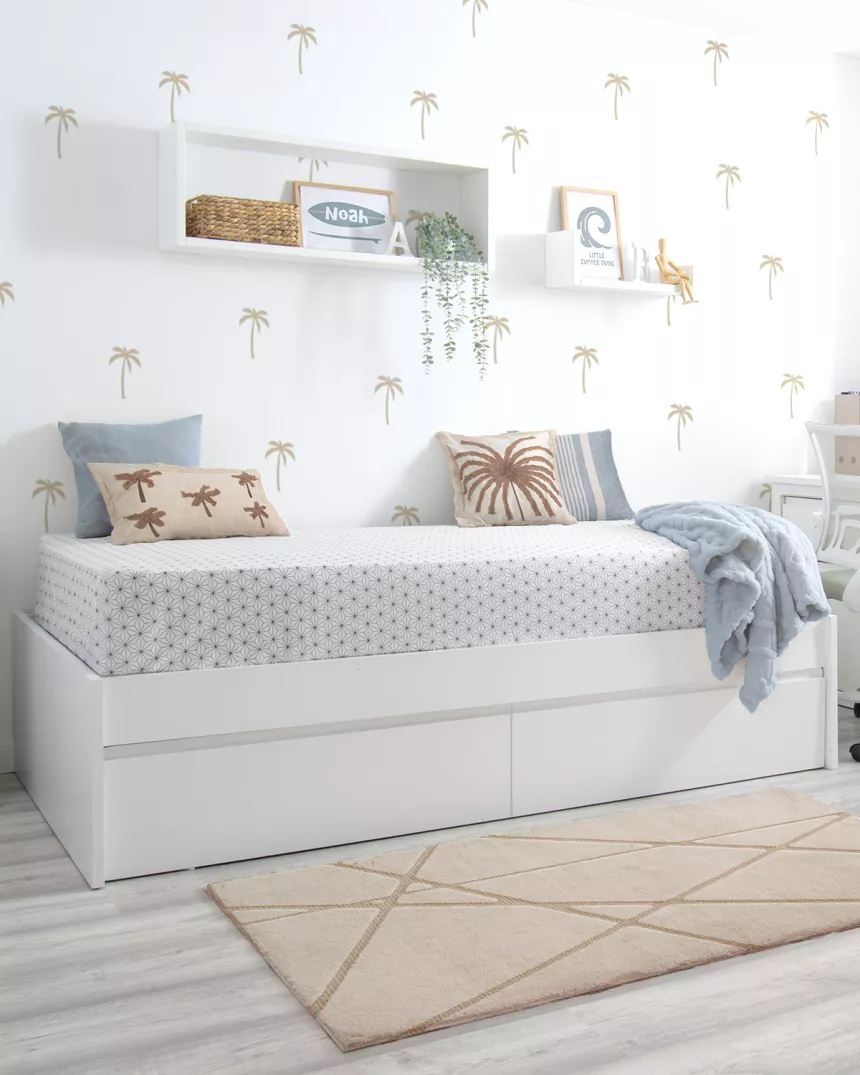 Cama com gavetas branca - Baixa