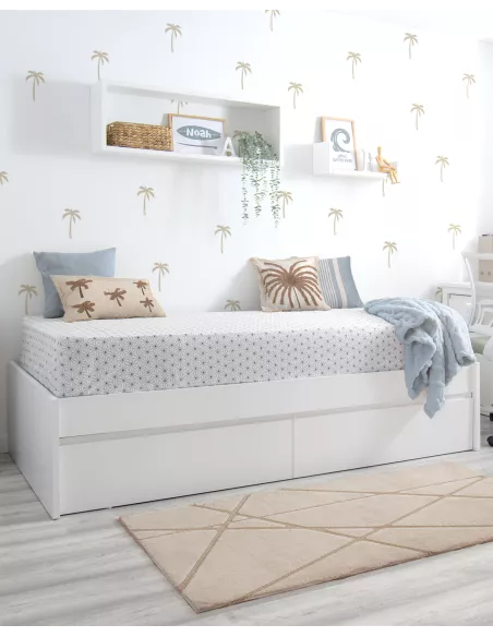 Cama com gavetas branca - Baixa