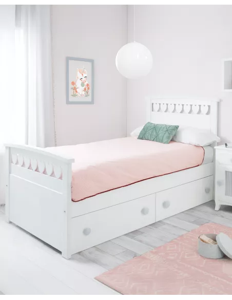 Cama de criança corações com gavetas - Entrega gratuita